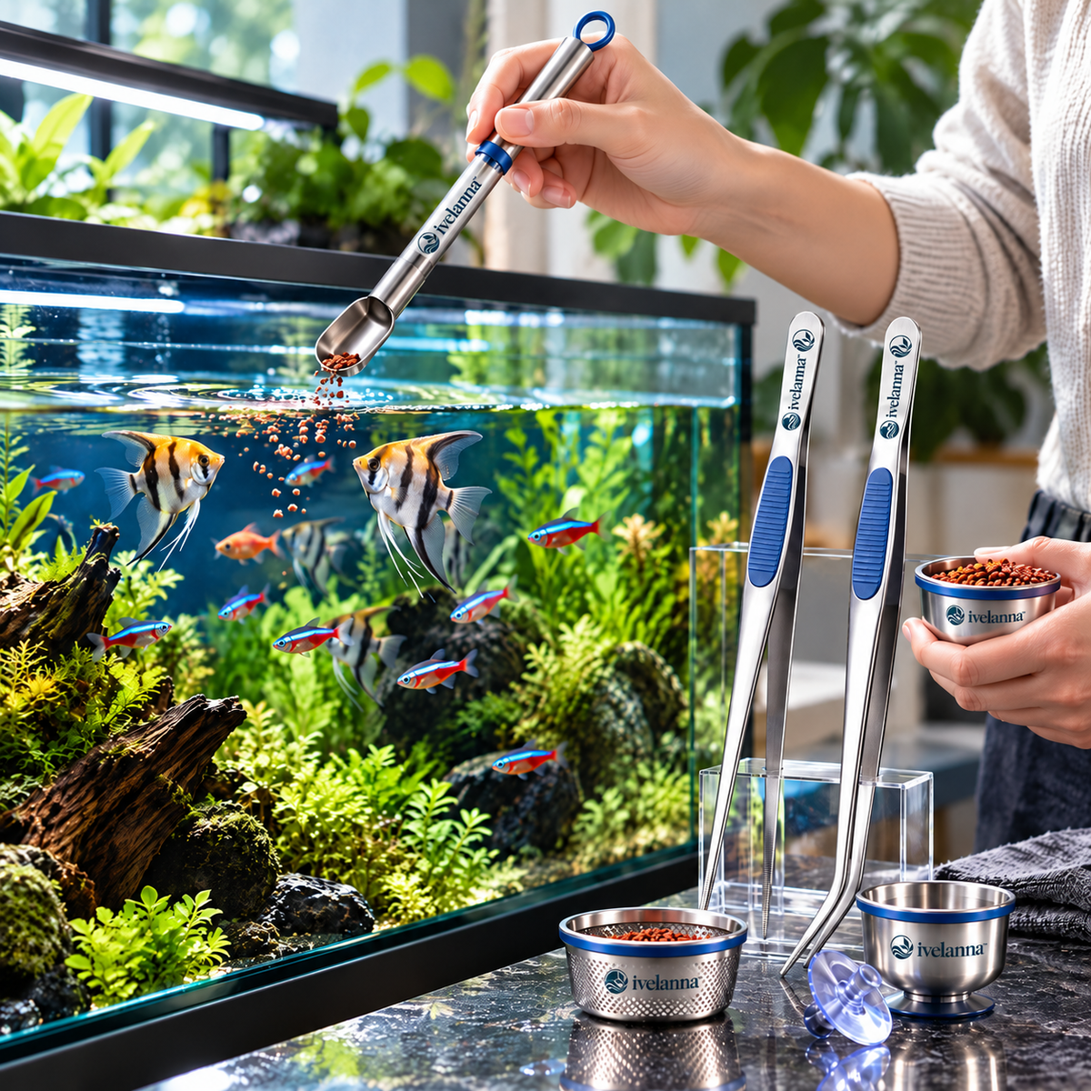 ivelanna Aquarium Feeding Tool Set view 1