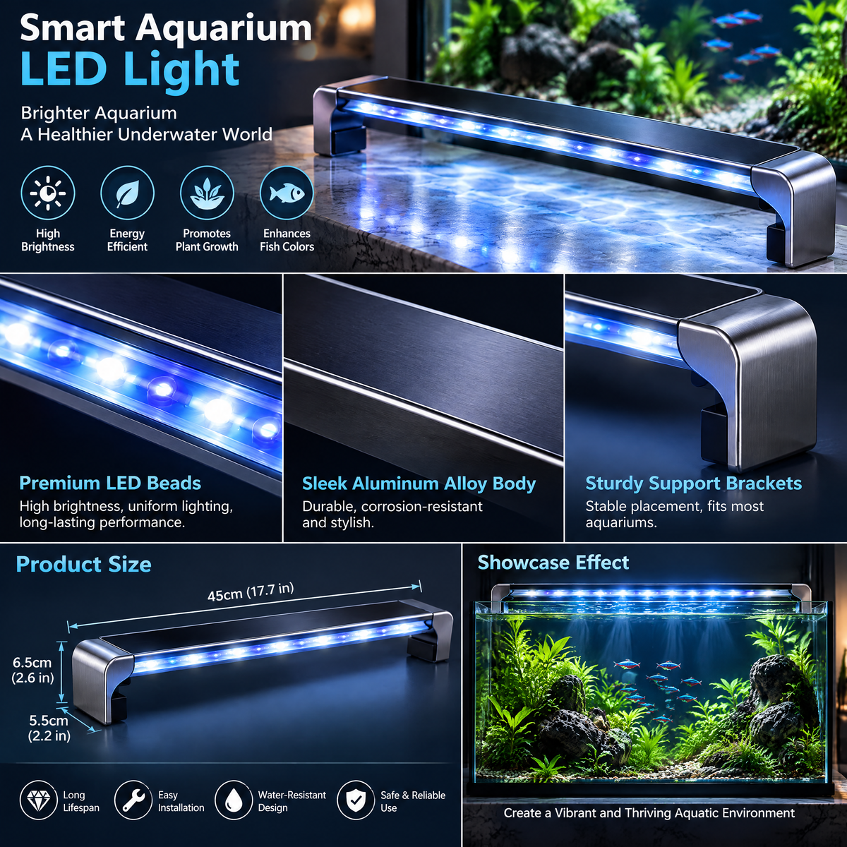 ivelanna Smart Aquarium LED Light view 2