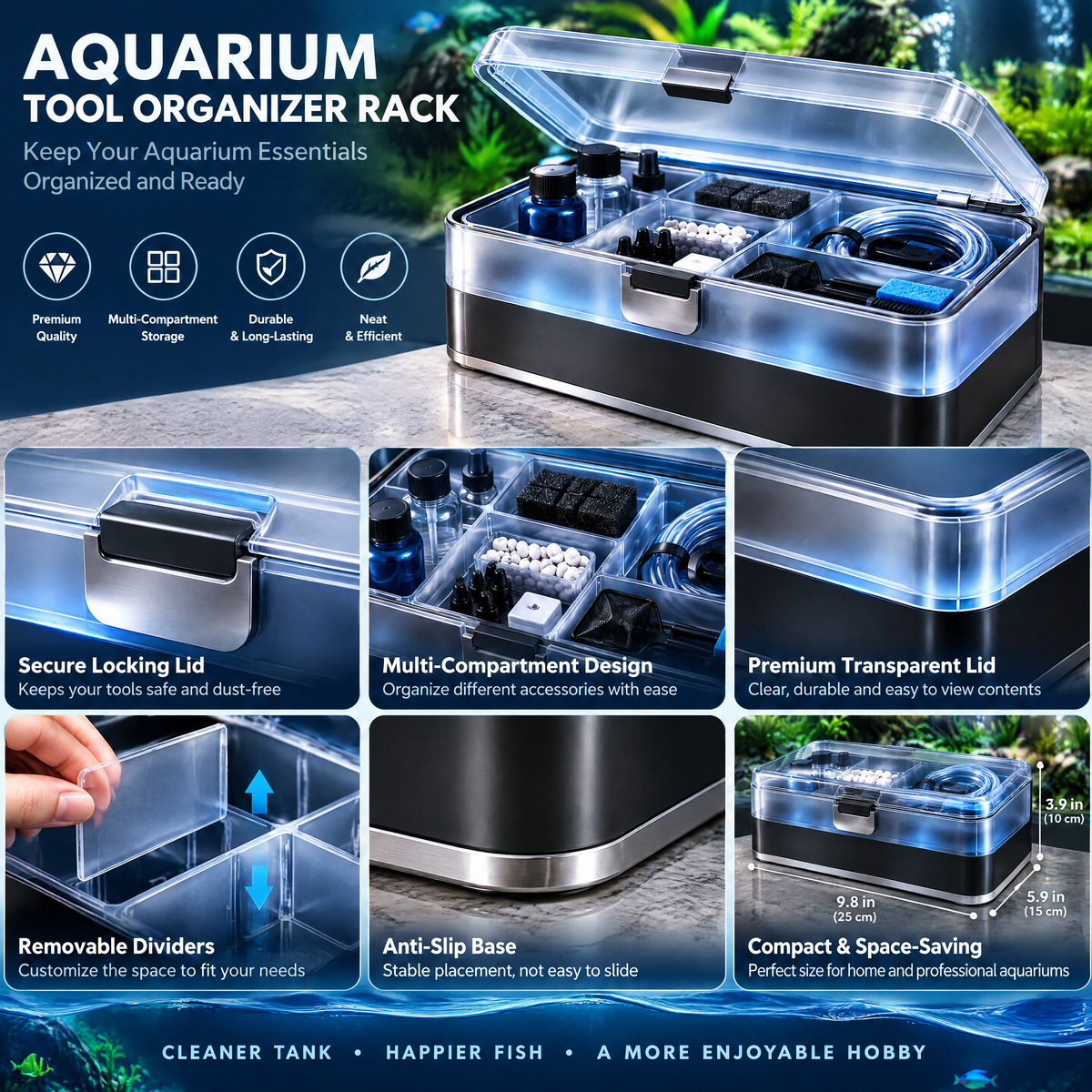ivelanna Aquarium Tool Organizer Rack view 2