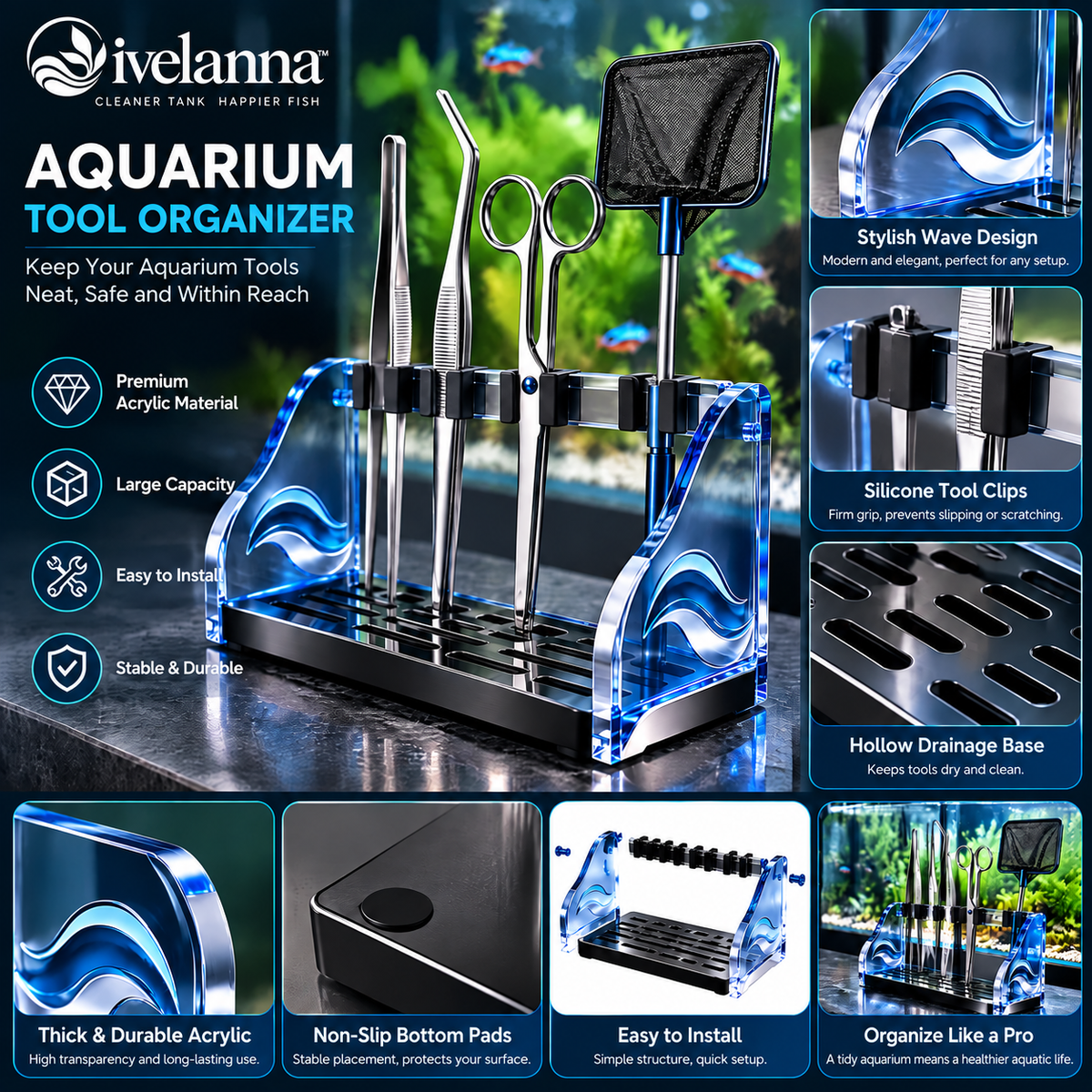 ivelanna Aquarium Supply Storage Box view 4