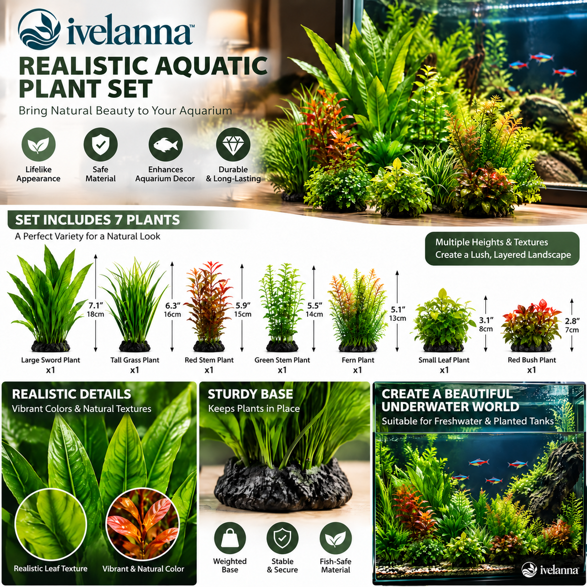 ivelanna Realistic Aquatic Plant Set view 3