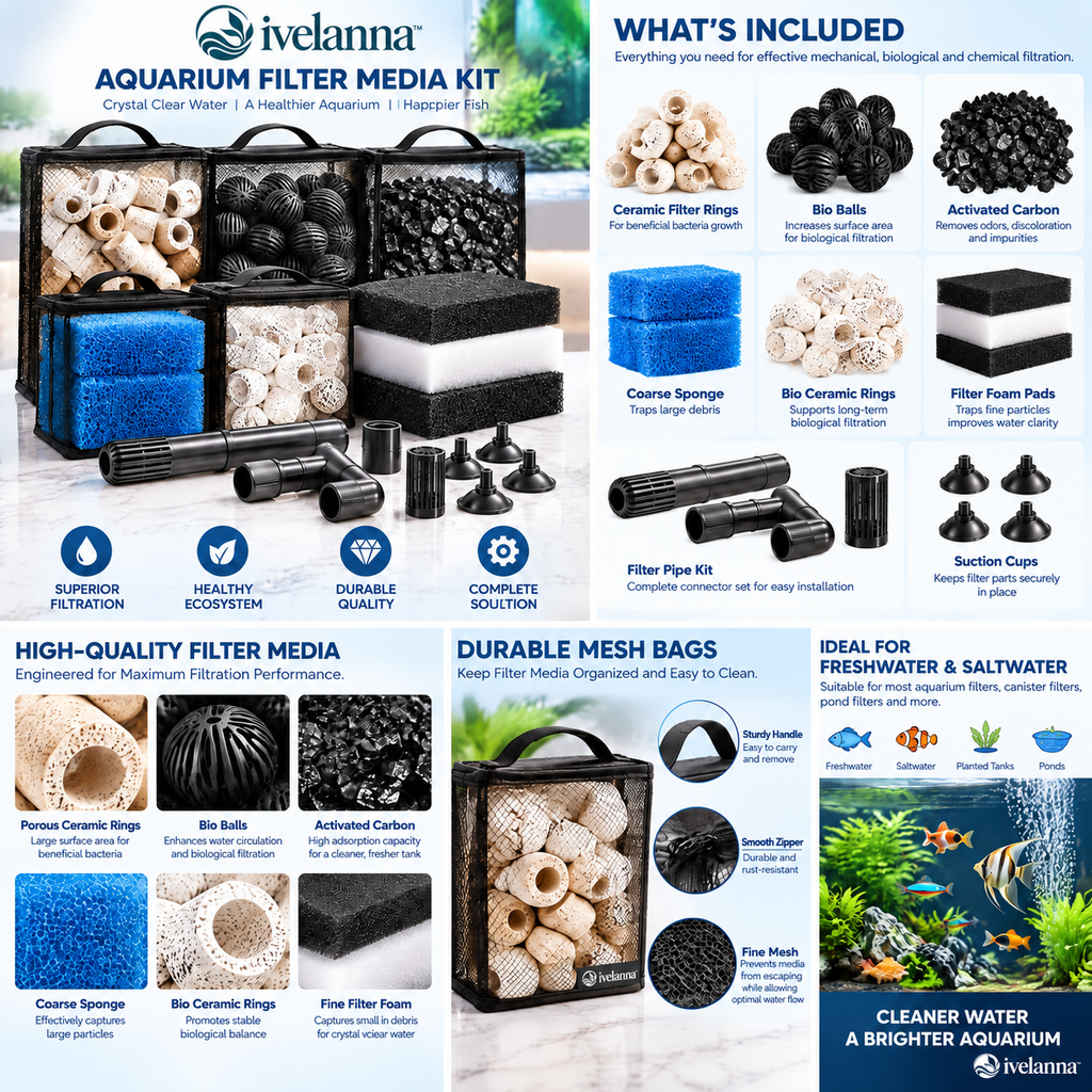 ivelanna Aquarium Filter Media Kit view 4